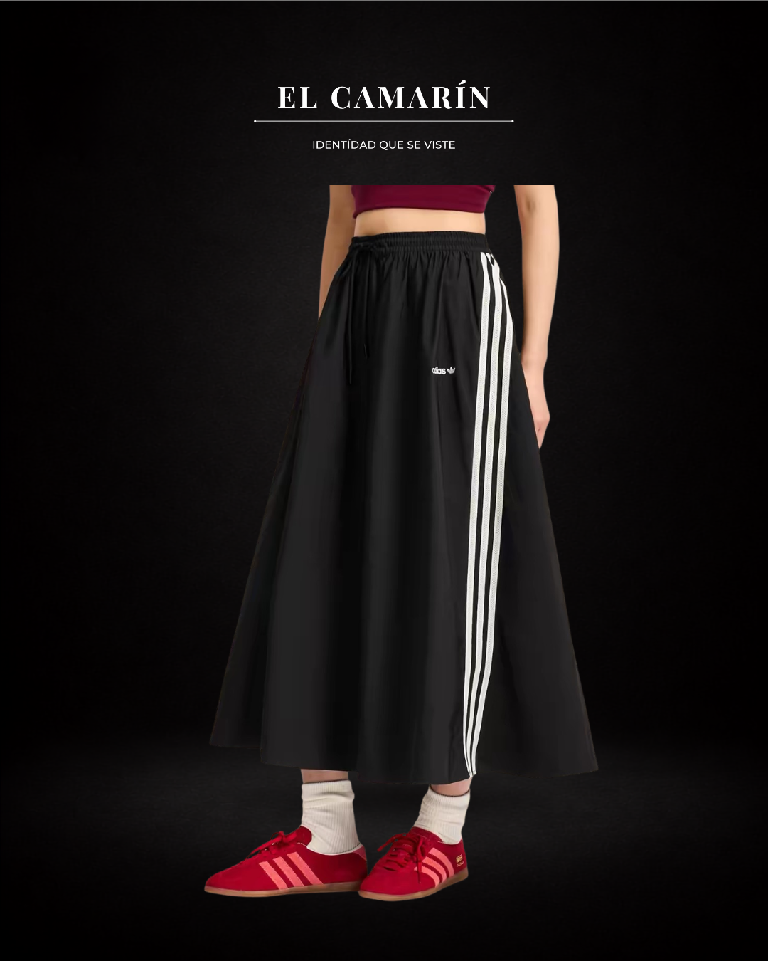 FALDA ADIDAS ORIGINALS CASUAL LONGSKIRT NEGRA