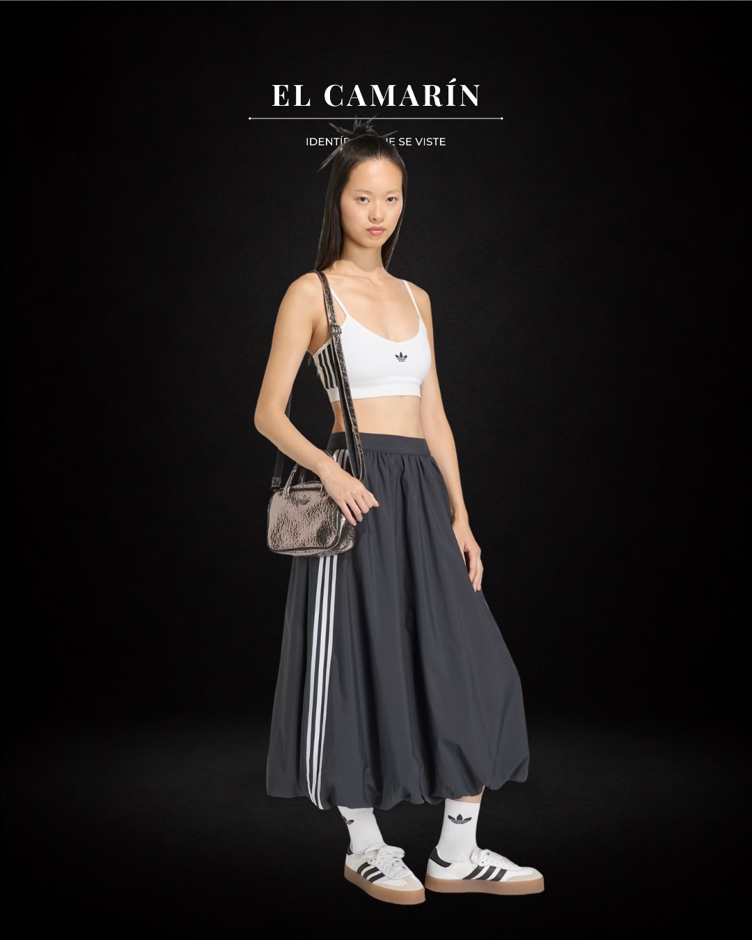 FALDA ADIDAS LONGSKIRT BALLOON NEGRA