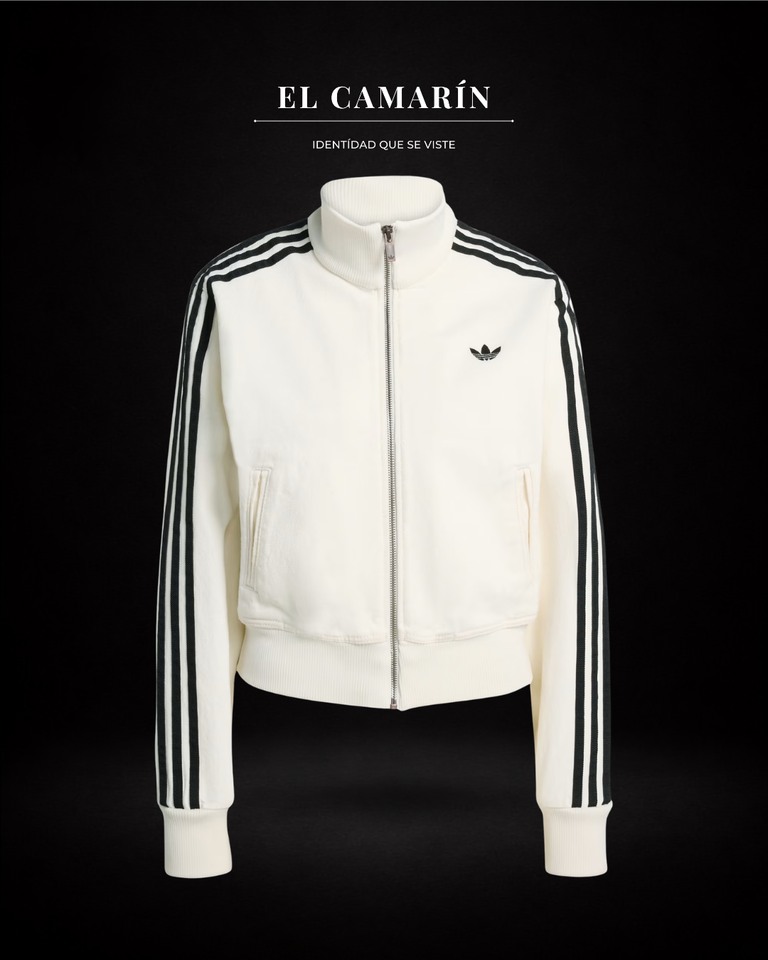 CHAQUETA ADICOLOR DENIM TRACK TOP - BLANCO