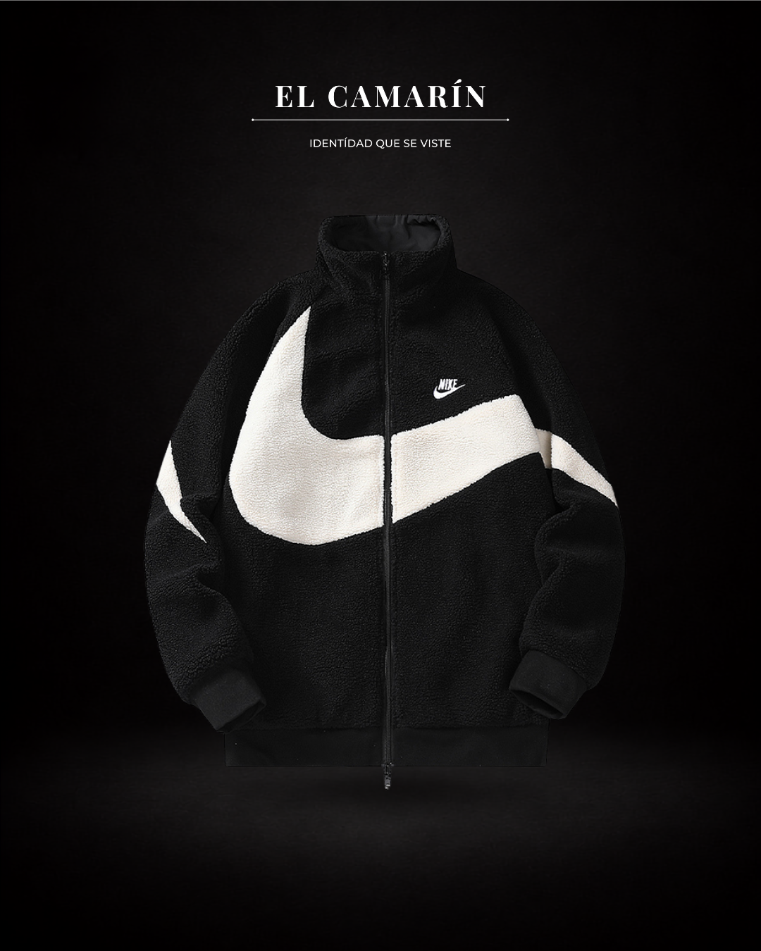CHAQUETA NIKE SWOOSH REVERSIBLE BOA JACKET NEGRA