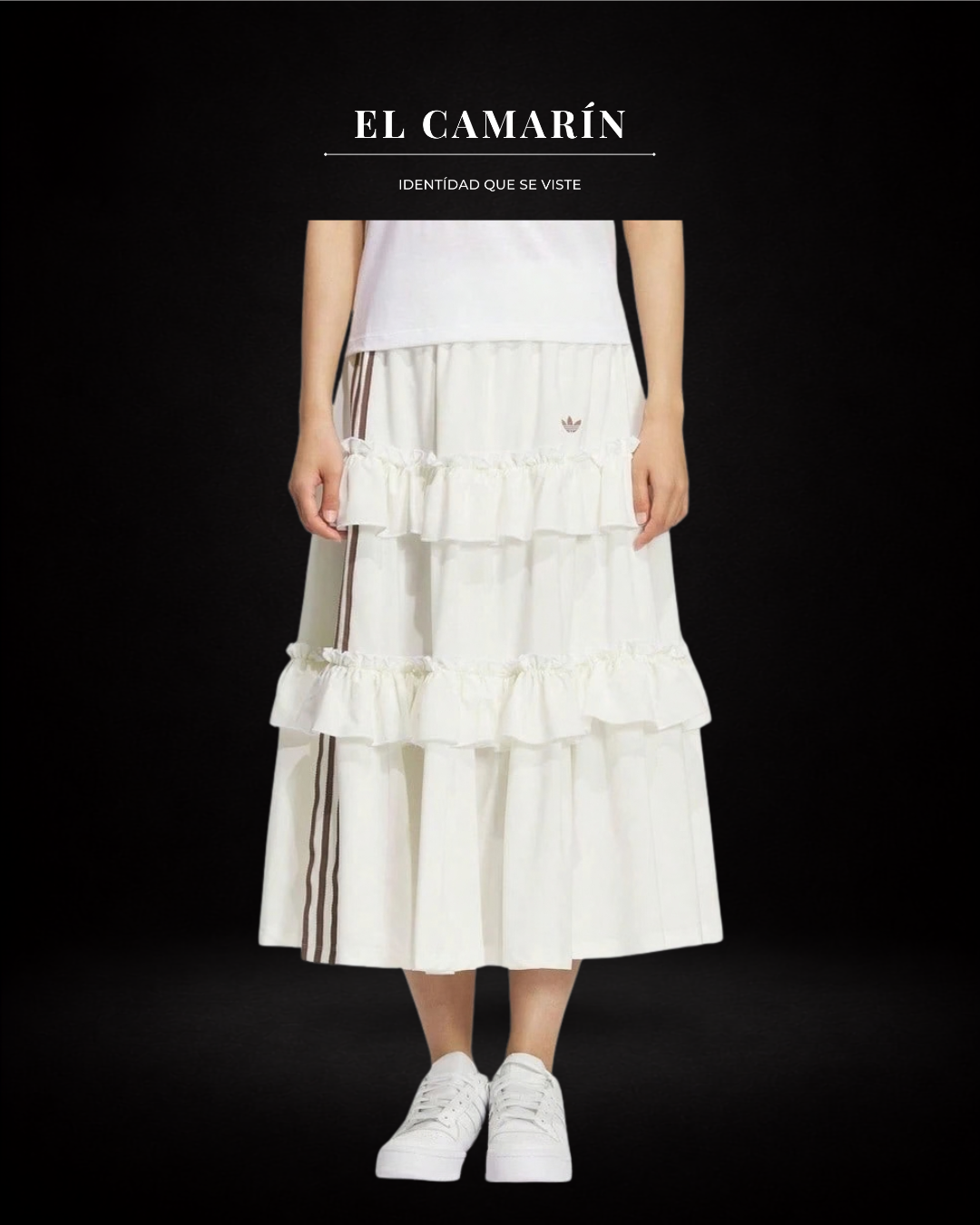 FALDA ADIDAS OTT RUFFLE BLANCA