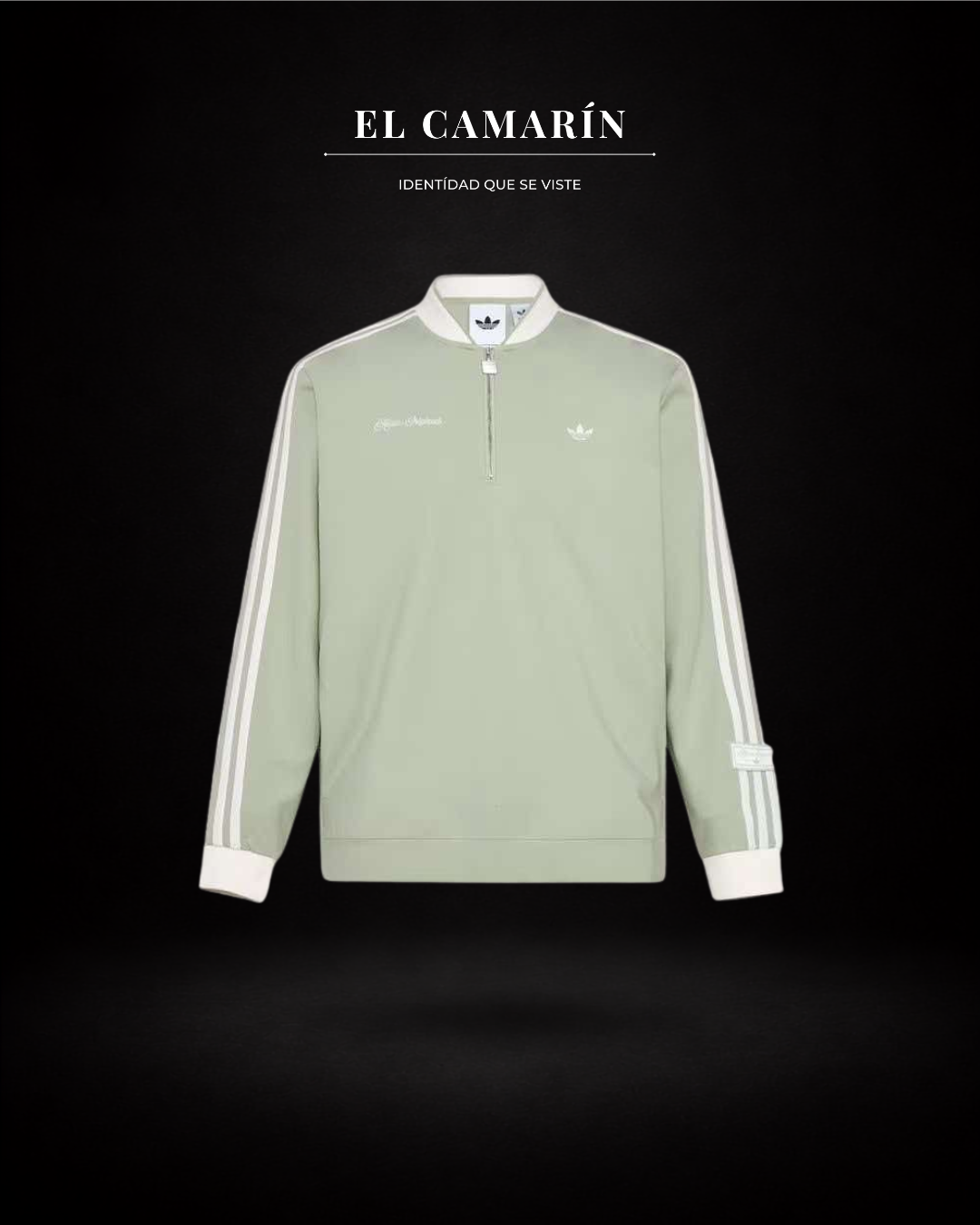 POLERON ADIDAS ORIGINALS DLXC U CREW (HALF ZIP) VERDE