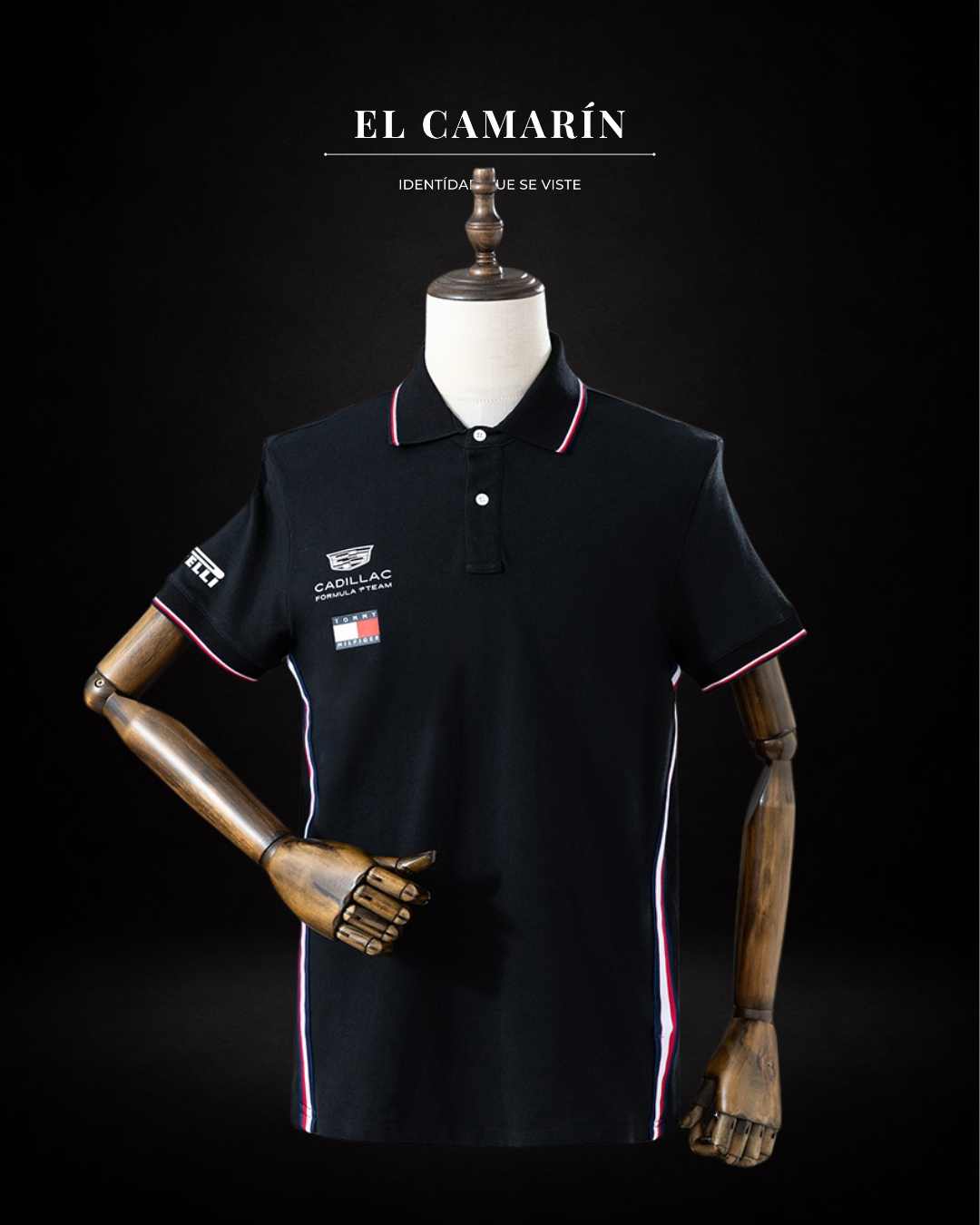 Tommy Hilfiger x Cadillac F1 Team Replica Black Polo