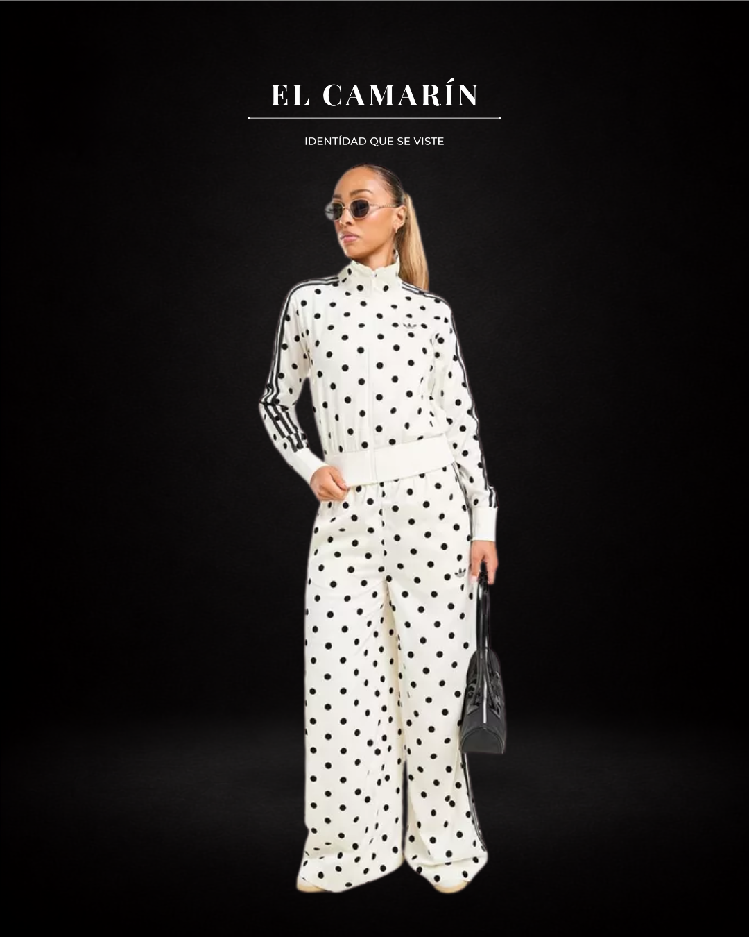 CONJUNTO ADIDAS Polka Dots TT de Satén BLANCO