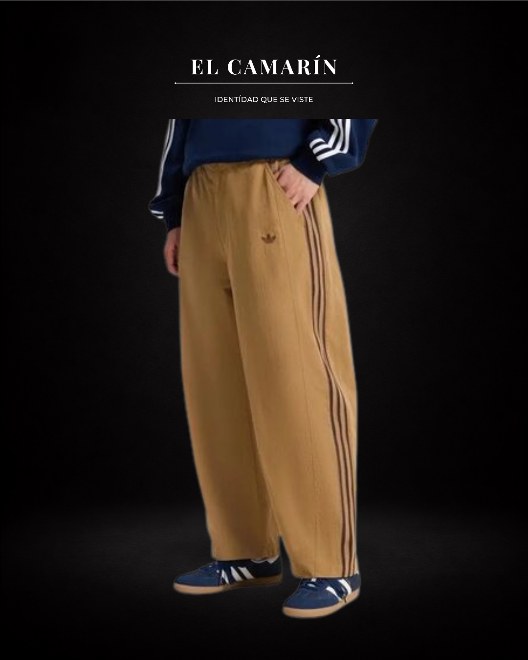 PANTALON ADIDAS ORIGINALS CASUAL CAFE-AZUL