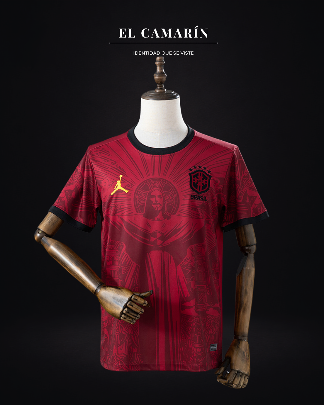 CAMISETA BRASIL CRISTO REDENTOR ROJA