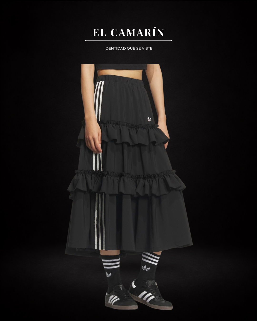FALDA ADIDAS OTT RUFFLE NEGRA