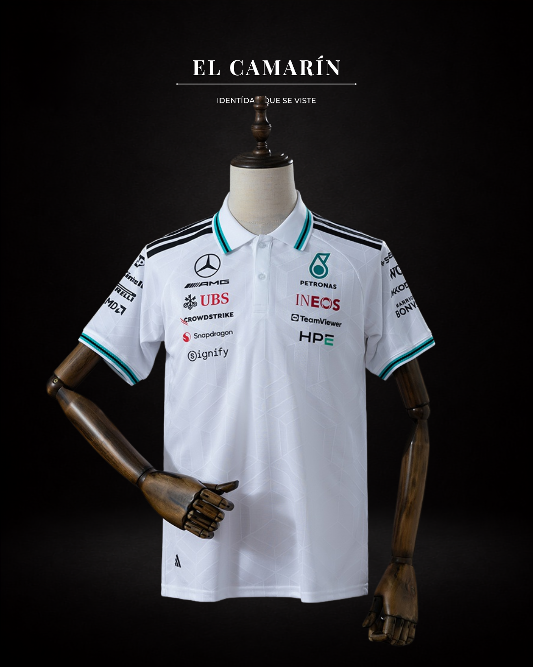 Mercedes-AMG Petronas F1 2026 White Polo PILOT