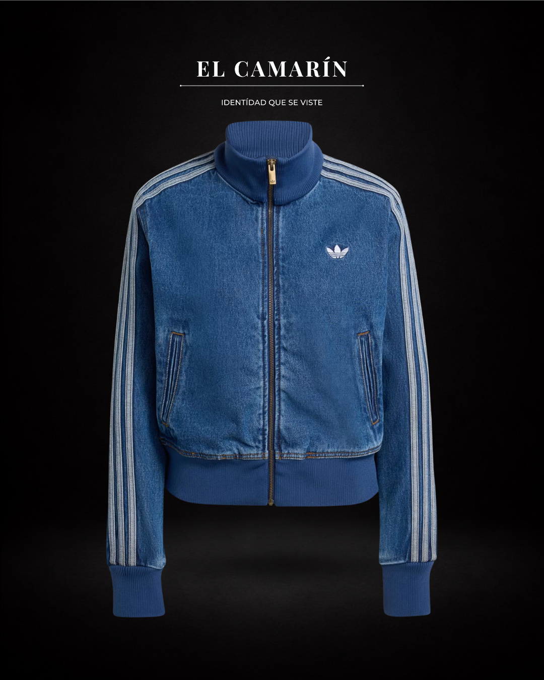CHAQUETA ADICOLOR DENIM TRACK TOP - AZUL