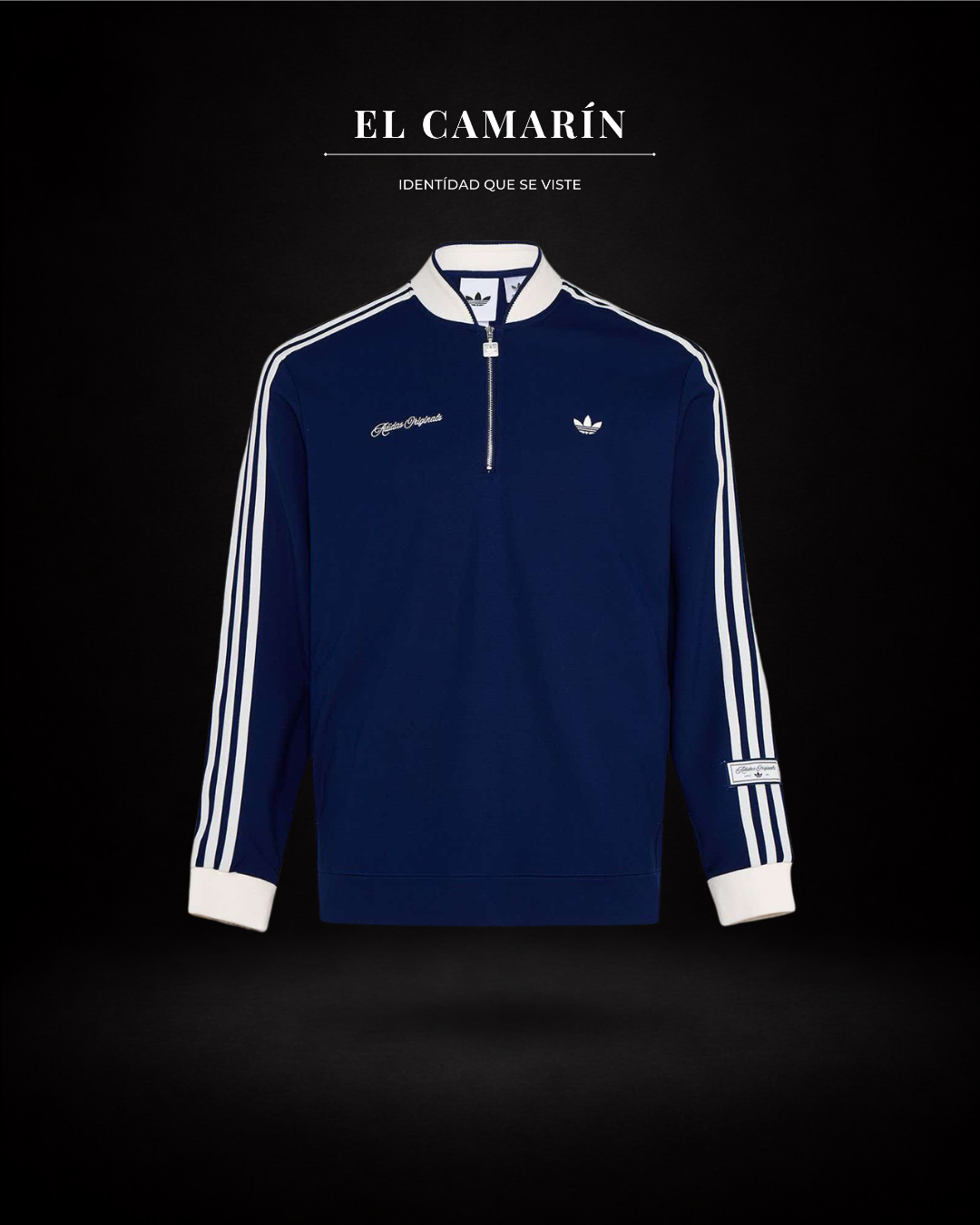 POLERON ADIDAS ORIGINALS DLXC U CREW (HALF ZIP) AZUL