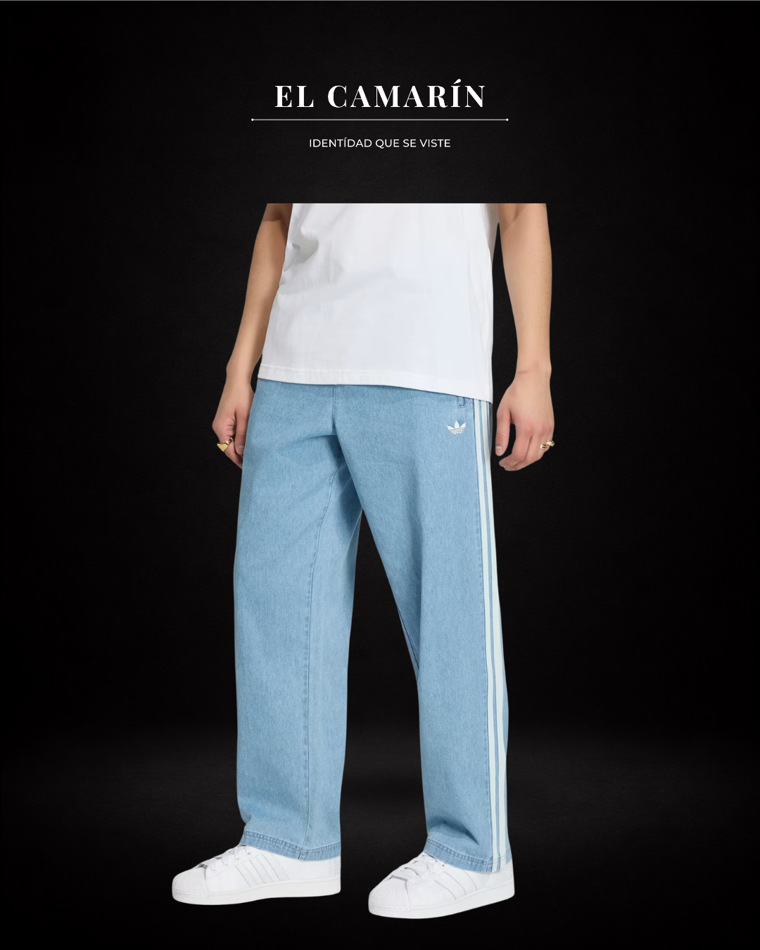 PANTALON ADIDAS FIREBIRD DENIM AZUL CLARO