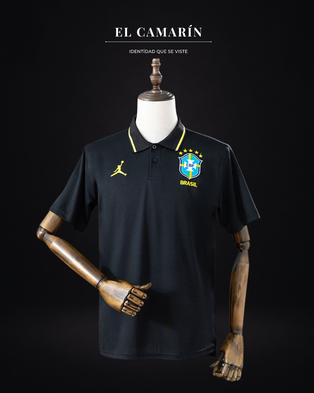 CAMISETA BRASIL - POLO NEGRA