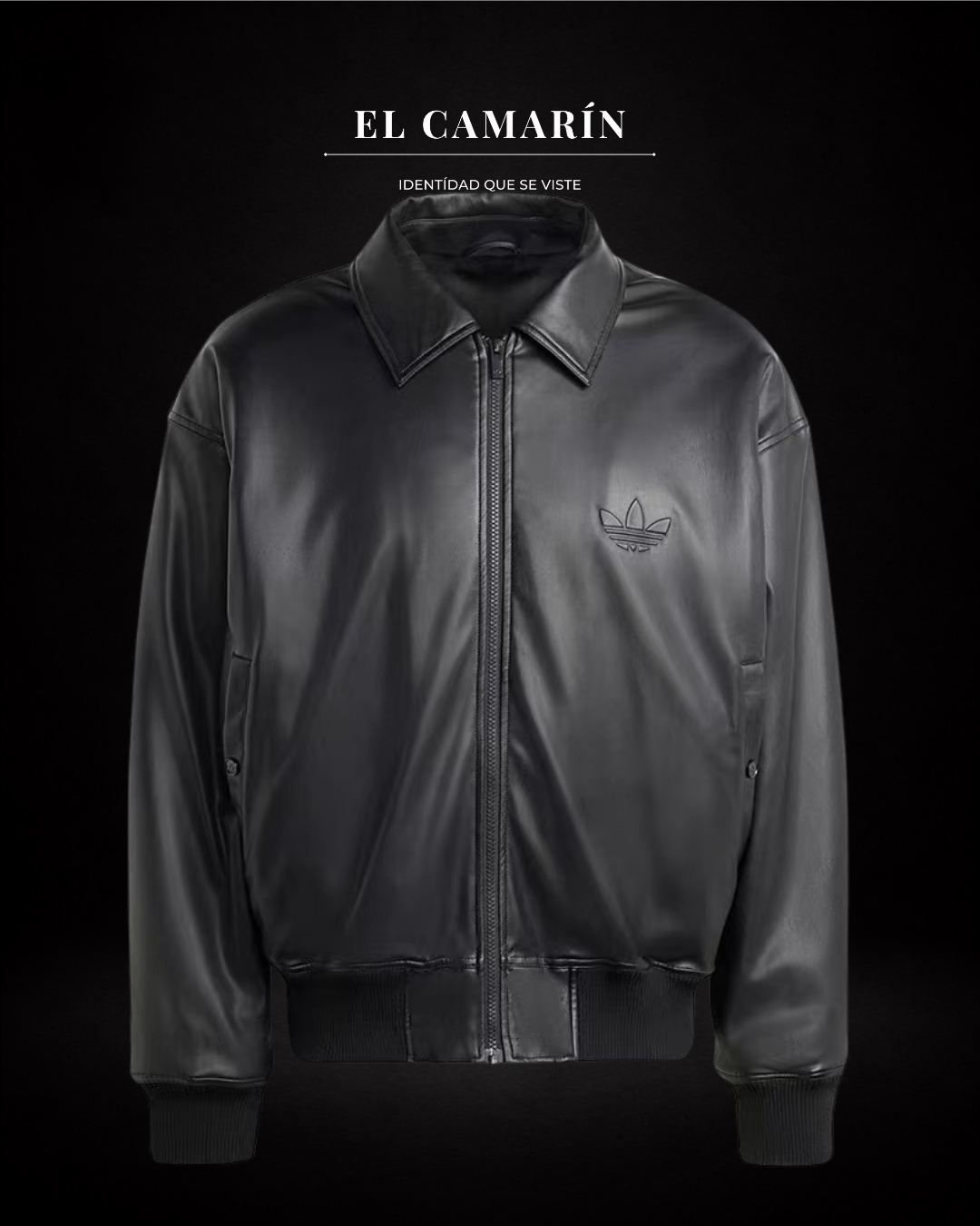 CHAQUETA BOMBER PREMIUM ESSENTIALS DE CUERO SINTETICO