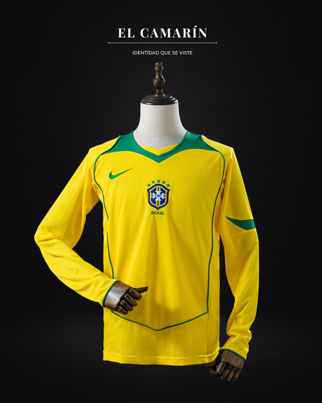 CAMISETA BRASIL 2004 LOCAL - M.LARGA