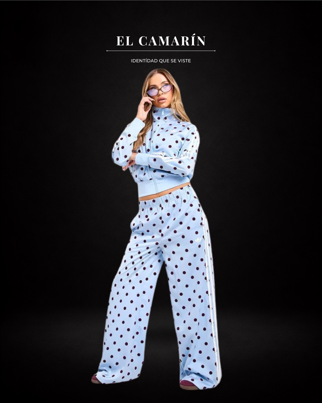 CONJUNTO ADIDAS Polka Dots TT de Satén CELESTE