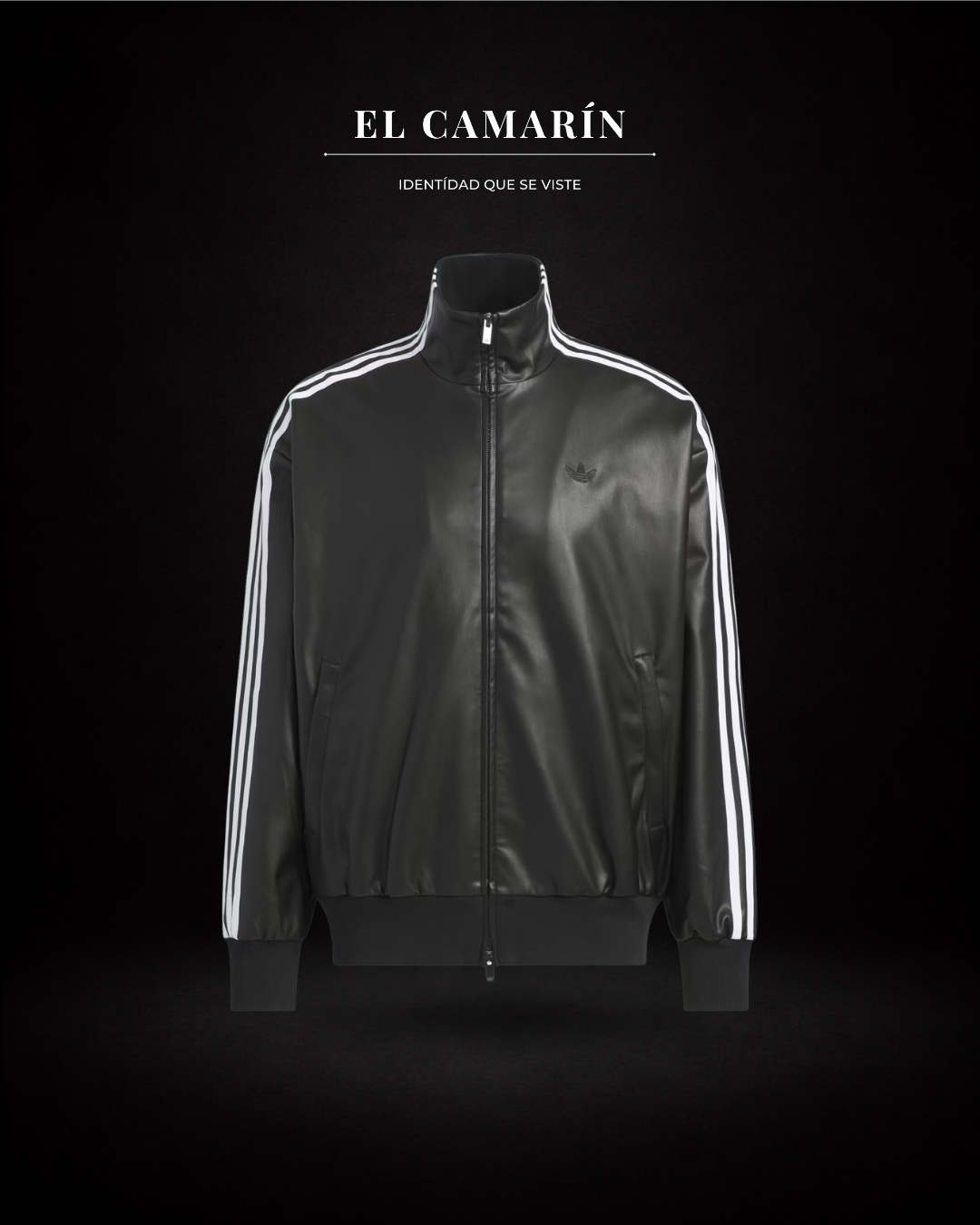 CHAQUETA ADIDAS PLEATHER 3S TRACK TOP NEGRA