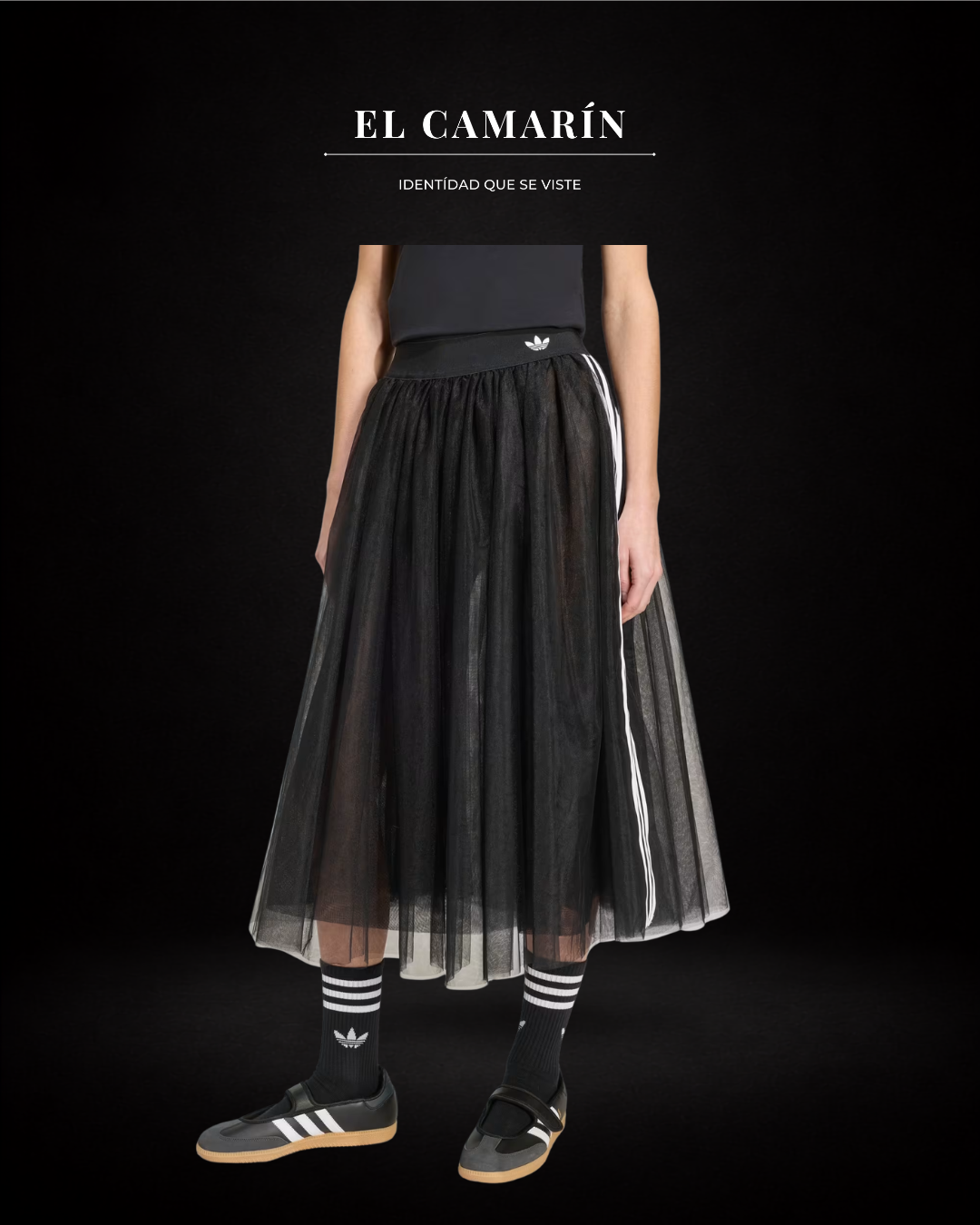 FALDA DE TUL ADIDAS ORIGINALS - NEGRA
