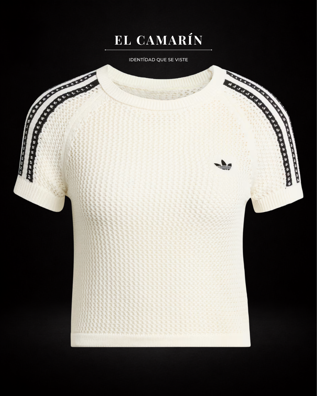 POLERA ADIDAS FIREBIRD DE TEJIDO CROCHET - BLANCA