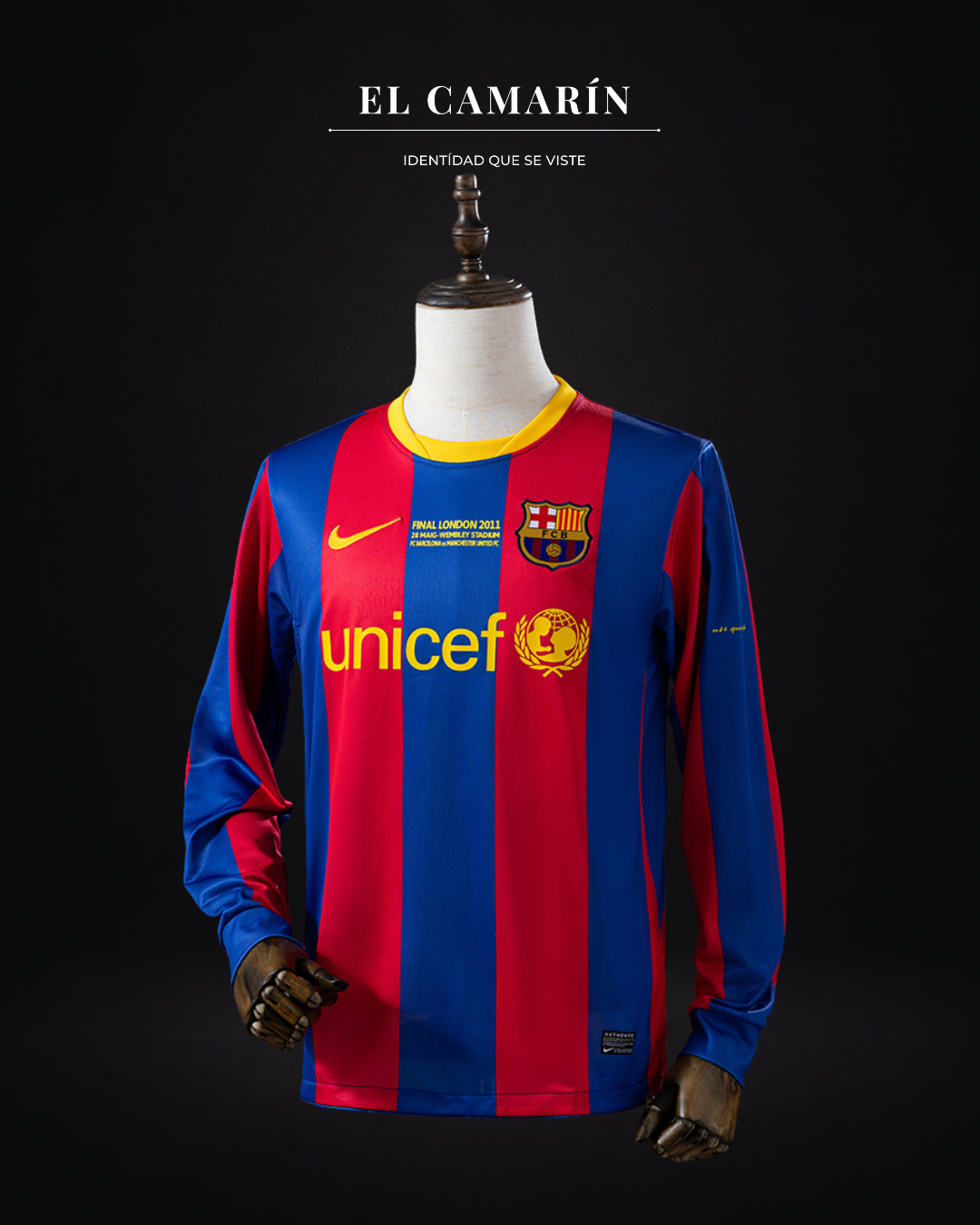 CAMISETA BARCELONA 2011 LOCAL FINAL CHAMPIONS - M.LARGA