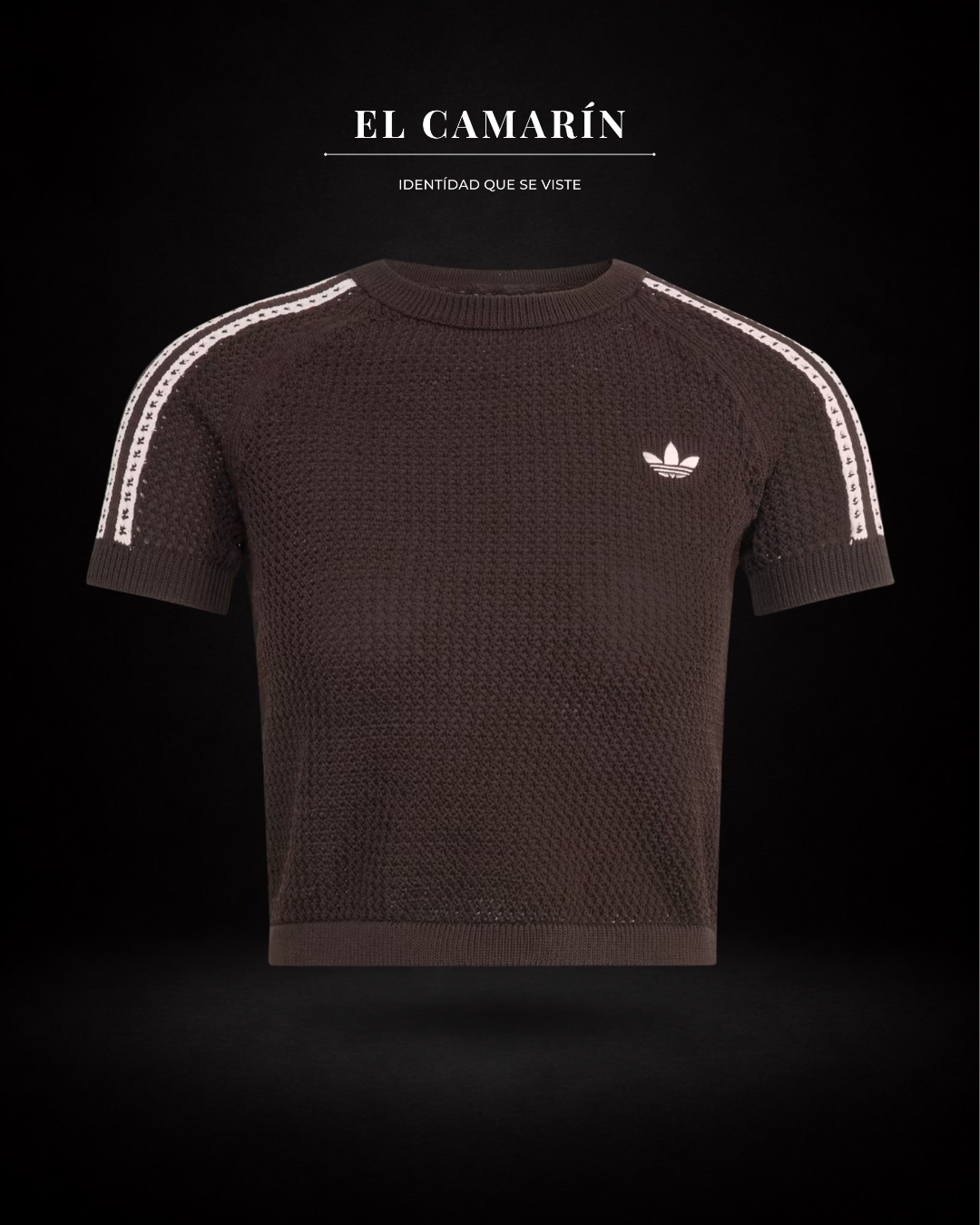 POLERA ADIDAS FIREBIRD DE TEJIDO CROCHET - CAFE