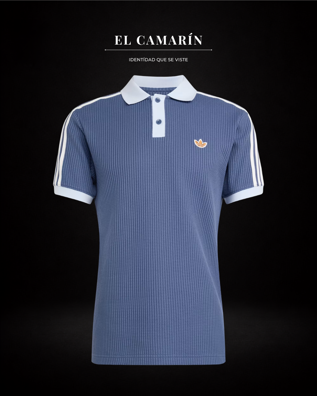 POLERA ADIDAS WAFFLE POLO CELESTE